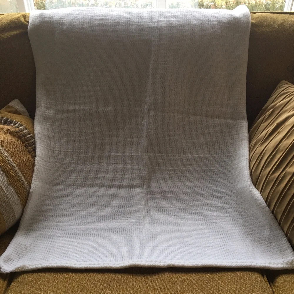 Beautiful Handmade white baby blanket